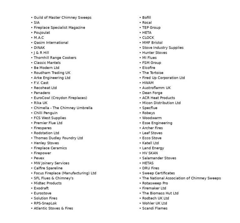 Exhibitors list